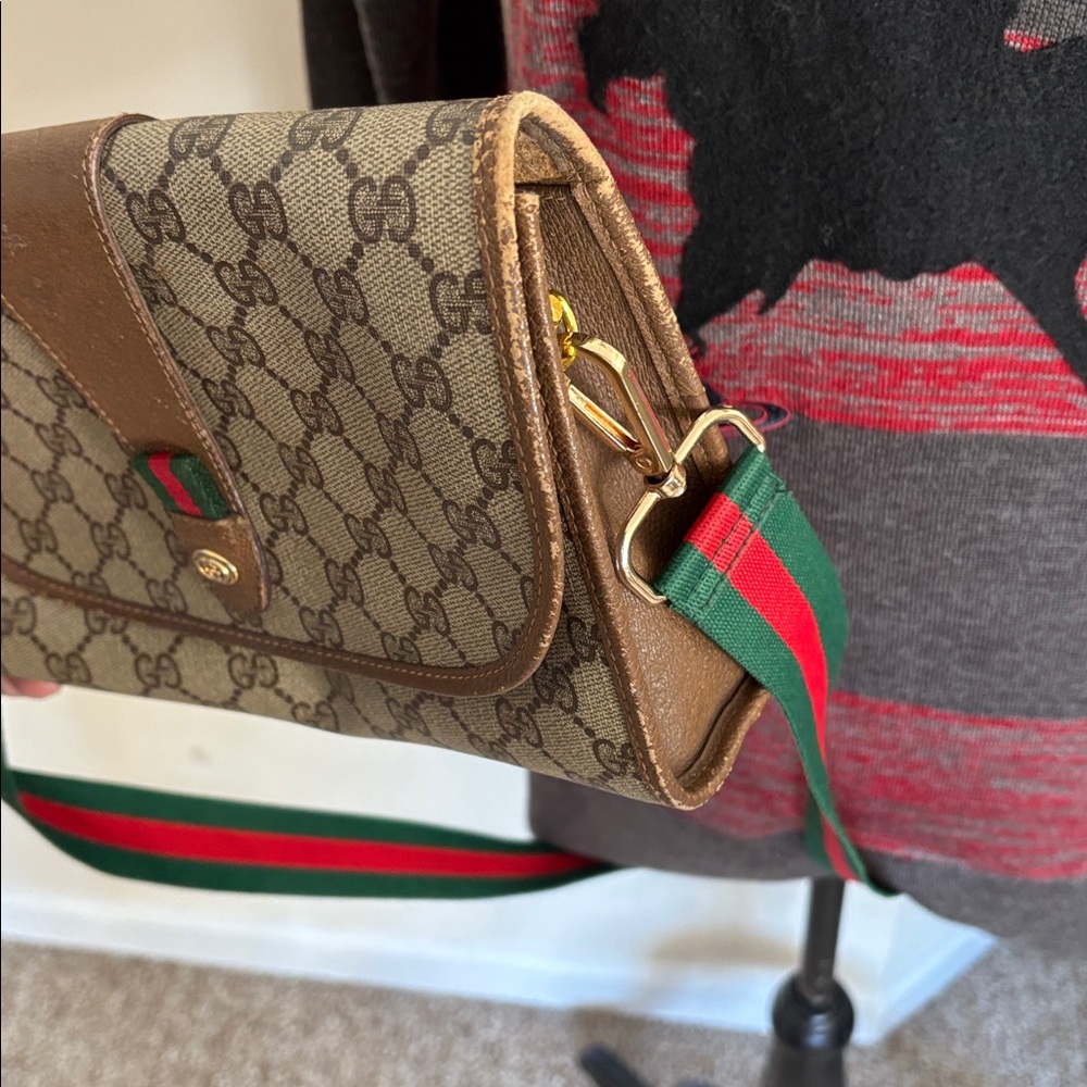 Gucci Ladies Sherry Line Monogram Clutch/Shoulder bag-VINTAGE - Picture 12 of 16